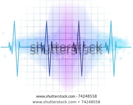 Blue Medical Background With Heart Diagram And Ecg Сток-фото © vlastas