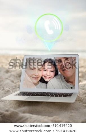 Stock photo: Incoming Video Call Of Grandparents And Grand Daughter