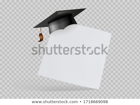 Stock foto: Graduates In Mortar Boards With Diploma