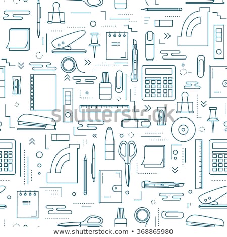 Foto stock: Seamless Background From A Set Of Office Supplies Vector Illustration