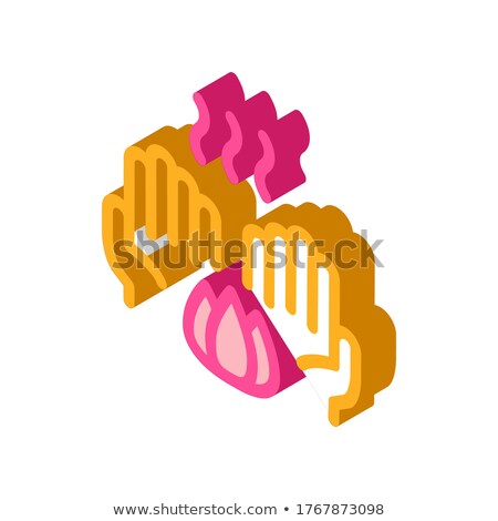 Foto stock: Hands Fragrant Flower Isometric Icon Vector Illustration