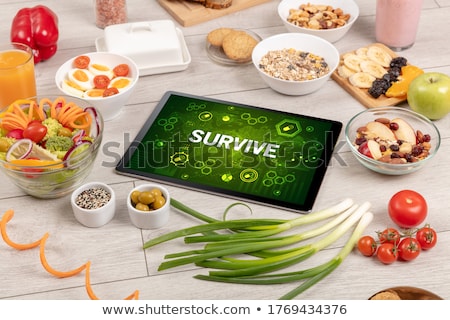 Stock photo: Healthy Tablet Pc Compostion Immune System Boost Concept