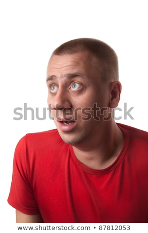 Stock foto: Astonished Man With Swollen Eyes