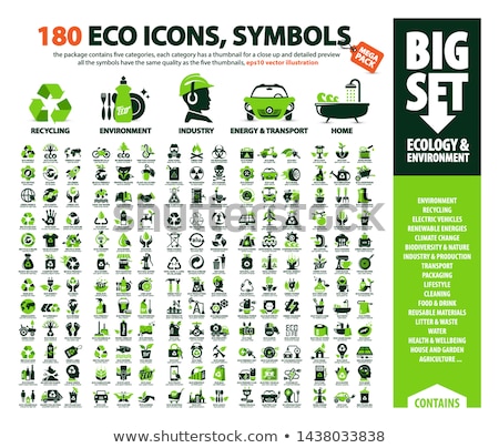 Stok fotoğraf: Green Nature Big Pack Symbols Set