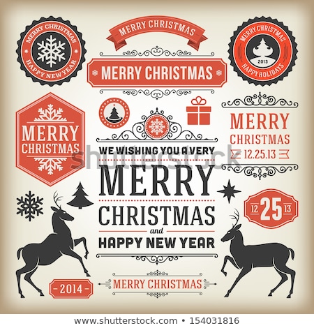 ストックフォト: 2014 Christmas Vintage Typograph Design