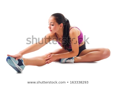 Сток-фото: Young Gymnast Exercising On White