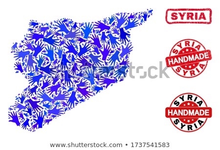 Foto stock: Made In Syria - Red Rubber Stamp