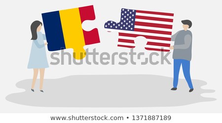 Zdjęcia stock: Usa And Chad Flags In Puzzle