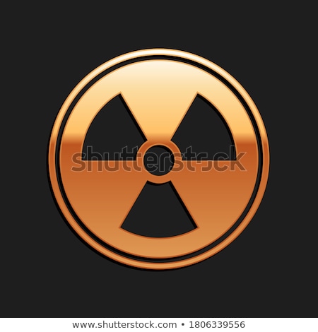 Stockfoto: Radioactive Sign Golden Vector Icon Design