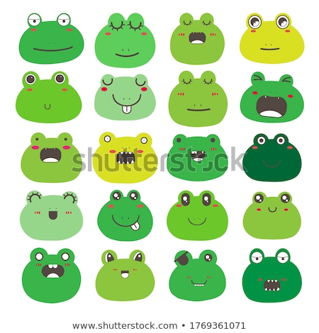 Foto stock: Frog Emotion Icon Illustration Sign Design