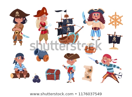 Stock photo: Pirate Girl With Treasure