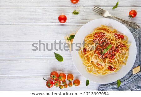 Foto stock: Plate Of Cooked Spaghetti
