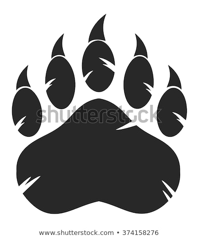 [[stock_photo]]: Bear Footprint With Claw Scratches Vector