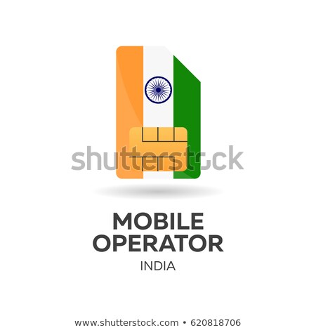 ストックフォト: India Mobile Operator Sim Card With Flag Vector Illustration