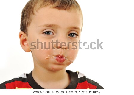 Rendetlen fiú, miután elfogyasztotta a szendvicset Stock fotó © Zurijeta