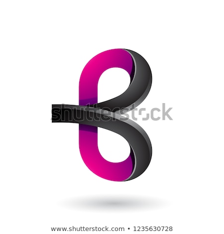 Stockfoto: Black And Magenta Bold Curvy Letter B Vector Illustration