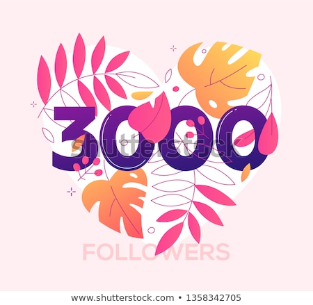 Foto stock: 3000 Followers Banner - Modern Flat Design Style Illustration