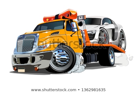 Cartoon Tow Truck Isolated On White Background Foto stock © Mechanik