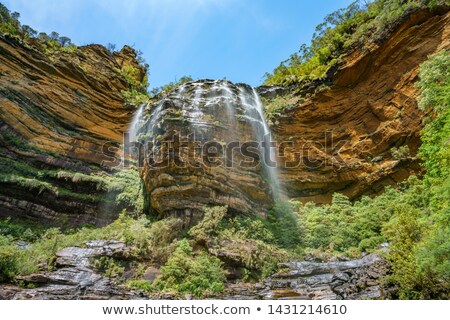 Foto stock: Beautiful Canyon And Waterfall In Blue Mountains Australia