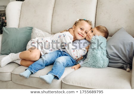 Stock fotó: Cute Blond Boy Looking At Yachts And Sailboats