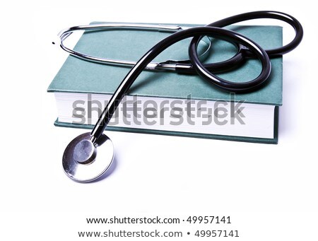Stethoscope On Red Book Isolated On White Background ストックフォト © Wisiel