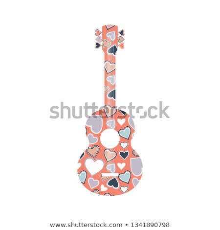 Foto stock: Folk Music Heart Emblem Of Musical Instruments