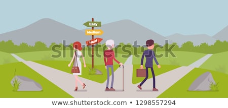 Stockfoto: Man Choosing Career Way Vector Illustration