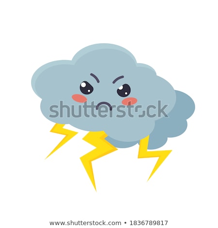 Foto stock: Angry Cartoon Lightning