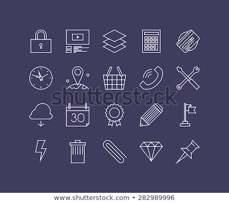 Foto stock: Simple Office Desk With Necessary Tool