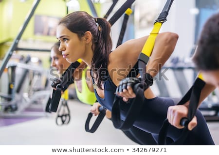 Stock photo: Push Ups Fitness Workout With Trx Straps