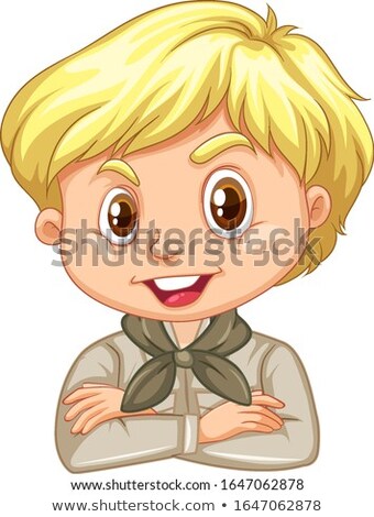 Zdjęcia stock: Happy Boy In Safari Uniform On White Background