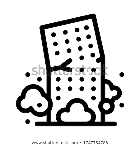 Stock foto: High Rise Building Collapse Icon Vector Outline Illustration