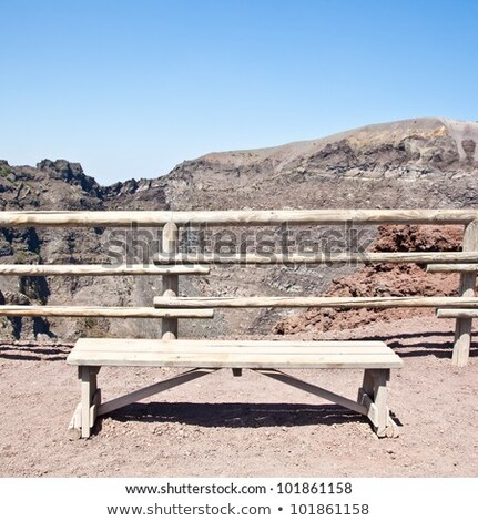 Stockfoto: Bench In Front Vesuvius Crater