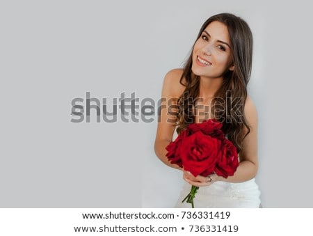 Stockfoto: Beautiful Young Bride Isolated On White Background