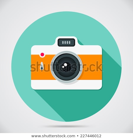 Stock fotó: Round Flat Vector Icon For Photo Frame