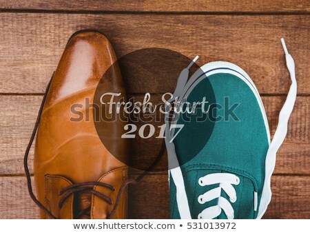 Stock photo: 2017 New Year Wishes With Formal And Casual Shoes