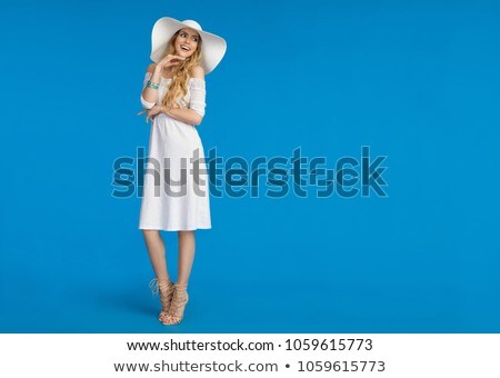 Сток-фото: Happy Woman With A Sun Hat And Copy Space