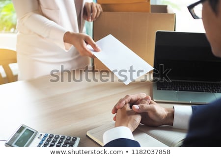 Stock fotó: Employee Businessman Submit Or Sending Resignation Document Lett