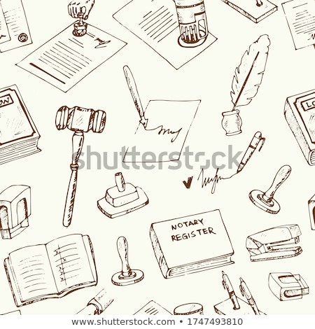 Foto stock: Notary Service Agency Seamless Pattern Vector