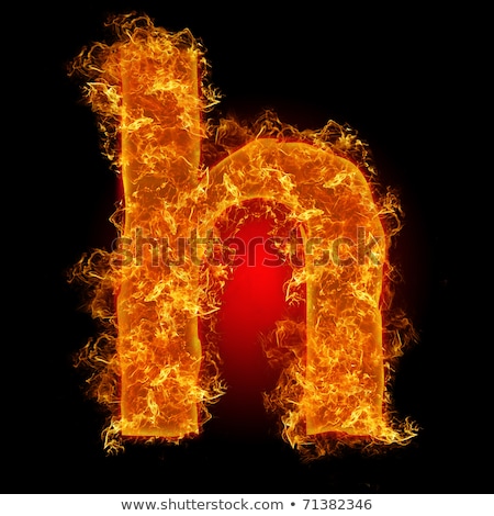 Stock photo: Fire Small Letter H