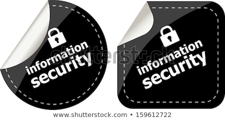 Padlock Sticker Label Tag Set Information Security Zdjęcia stock © fotoscool