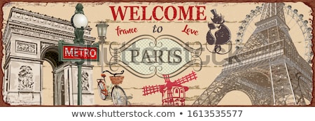 Foto stock: Grunge Paris Poster