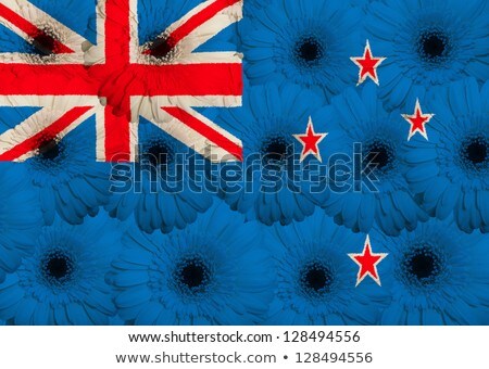 Stylized National Flag Of New Zealand With Gerbera Flowers [[stock_photo]] © vepar5