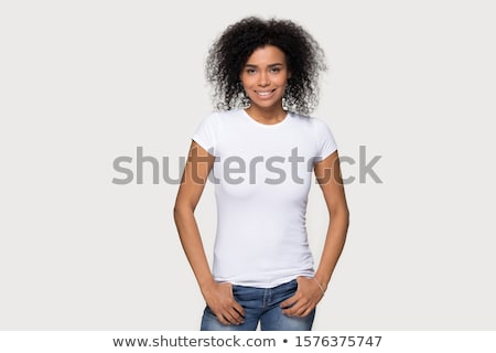 ストックフォト: African American Woman In White T Shirt