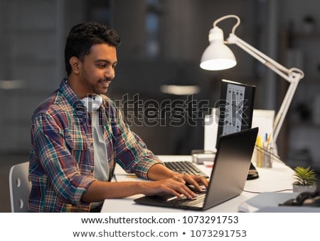 Foto stock: Creative Office Workers With User Interface Mockup