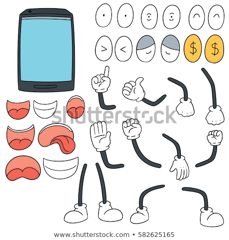 Vector Set Of Smartphone Cartoon Сток-фото © olllikeballoon