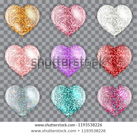 Foto stock: Realistic Heart Balloon With Shadow Shine Helium Balloon For Wedding Birthday Parties Festival D