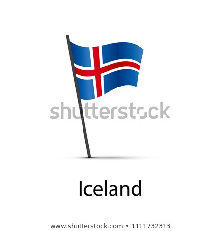 Stockfoto: Iceland Flag On Pole Infographic Element On White