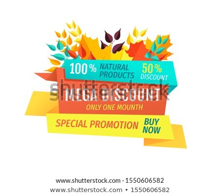 Stok fotoğraf: Mega Fall Discount On Exclusive Products Emblems