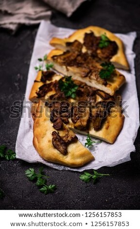 Wild Mushroom Pizza Top View Selective Focus Сток-фото © zoryanchik
